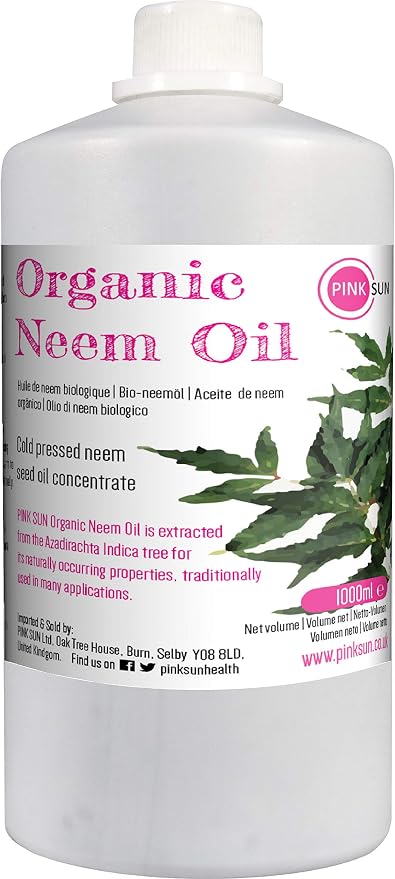 PINK SUN Aceite de Neem Puro Orgánico 1 Litro Virgen Prensado en ...