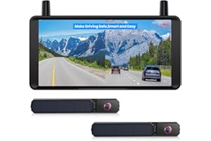 AUTO-VOX 2 Solar Wireless Backup Camera: 6‘’ 16:9 HD Monitor with Dual Antenna Strong Signal, Split Screen View for Balanced 