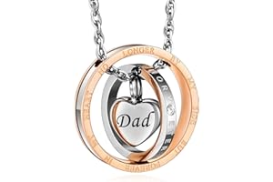 Cremation Urn Necklace for Ashes Eternal Memory Carved Keepsake Stainless Steel Urn Jewelry Memorial Ash Holder