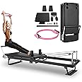 BIOCOR 91inch Extended Foldable Pilates Reformer, Pilates Machine with Pilates Ring Circle & Headrest, Jumpboard, Dual Resistance Springs, Upgrade Pilates Equipment for Home Workout, up to 500 lbs