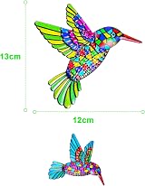 OFFCUP 2 Pack Metal Hummingbird Wall Decor Rainbow Colorful Hanger view 3