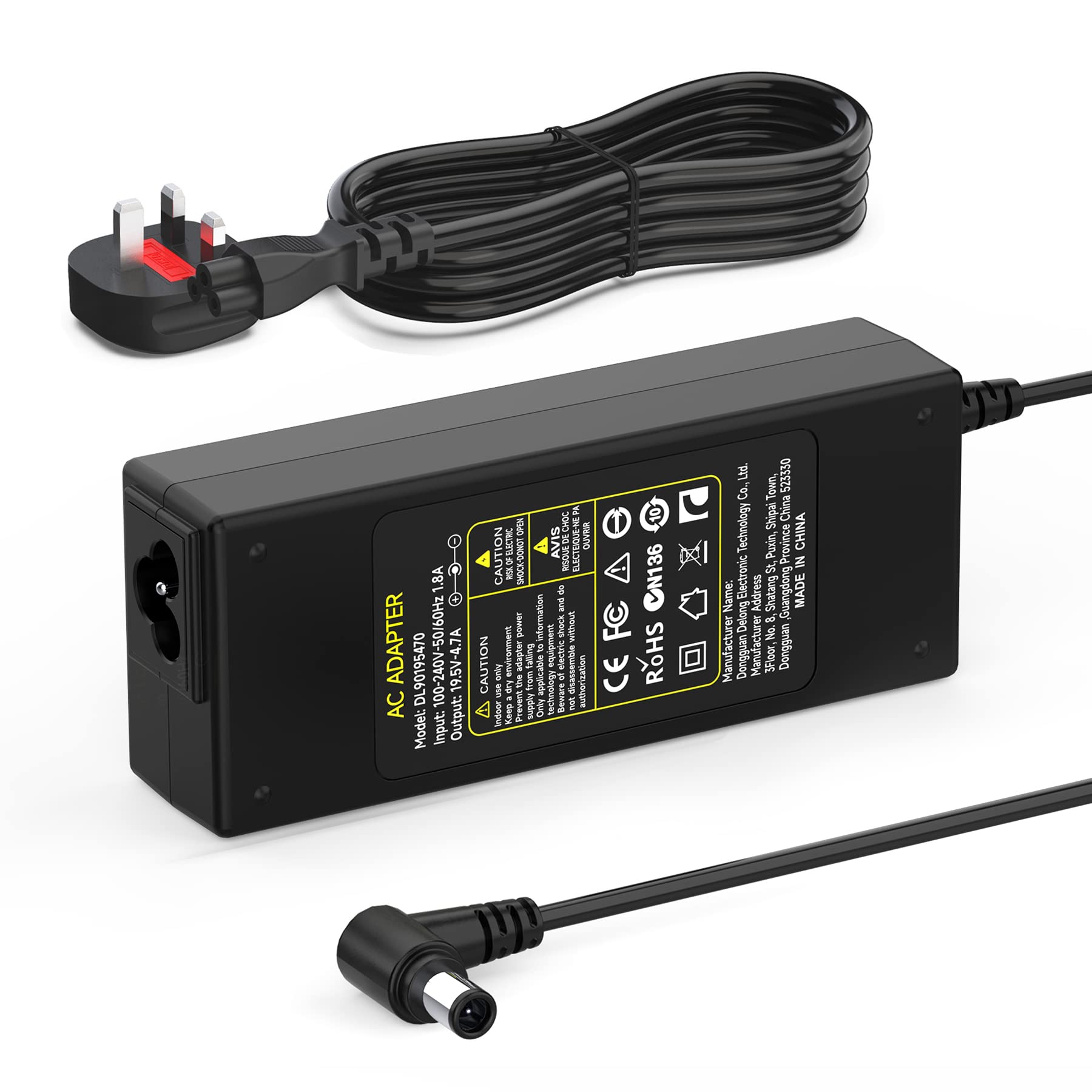 19.5V Power Cable Adapter Compatible with Sony Bravia TV 24'' 32'' 40'' 42'' KDL-24 KDL-32 KDL-40 KDL-42 W600B W650A W700B W800B, Vaio Laptop Charger PCG VGN VGP SVE14 SVE15 Power Supply