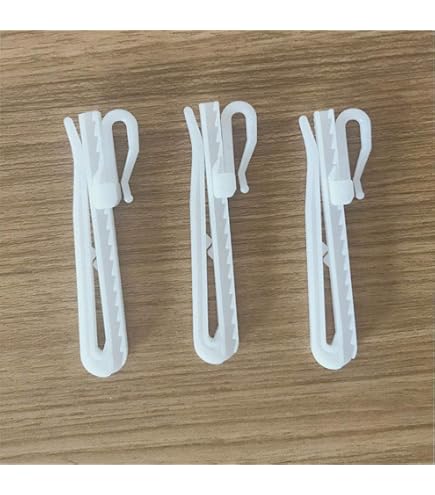 80pcs White Plastic Curtain Hooks – Adjustable Pinch Pleat Hooks For Drapery Tracks - View #14