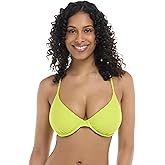 Body Glove Womens Smoothies Solo Solid Underwire D, Dd, E, F Cup Bikini Top Swimsuit with Adjustable 2-Way Back Detail