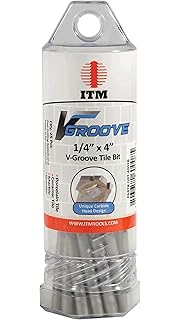 ITM V-GROOVE - VG-4002B - 3/16" X 4" - 25 Pack - Porcelain Tile Drill Bits - Carbide Tipped Drill Bits for Porcelain, Ceramic, Marble, Stone and Glass Tile