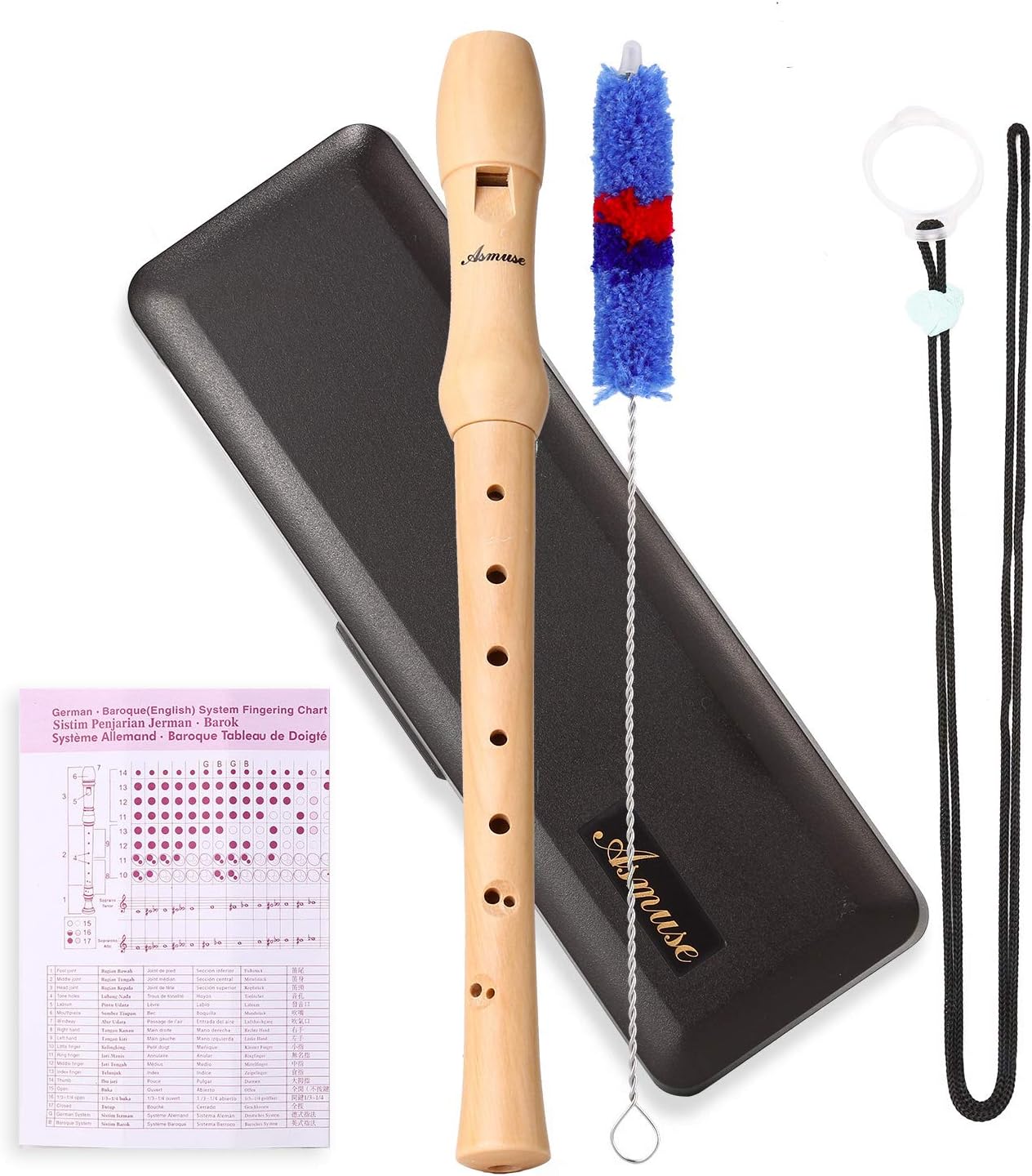Flûte à Bec Soprano Pour Enfants Et Débutants – Instrument 8 Trous En PVC Qualité Premium Avec Kit Complet Nettoyage + Sac – Cadeau Musical Idéal Garçons Filles