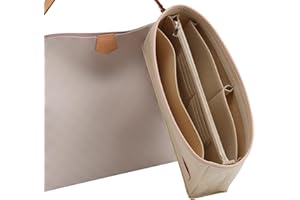 Doxo Purse Organizer Insert & Base Shaper, Felt Handbag & Tote Bag Fit LV Graceful PM More(Beige,SM)