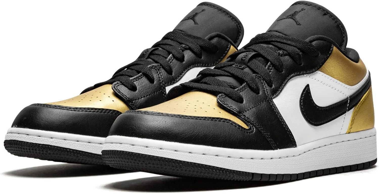 black and gold low top 1s