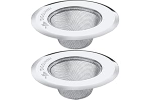 Mesh Sink Strainer Set of 2, MSY BIGSUNNY Stainless Steel Kitchen Sink Strainer Kitchen Drain Strainer with Large Wide Rim 4.5 inch Diameter for Kitchen Sinks