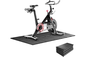 THAILE Exercise Bike Treadmill Mat 63x30,Compatible with Peloton, 1/4" Thick Indoor Bike Trainer Mat for Hardwood Floors, for Spin Stationary Bike, Equipment Stability Mat for Workout, Noise Shock Absorption