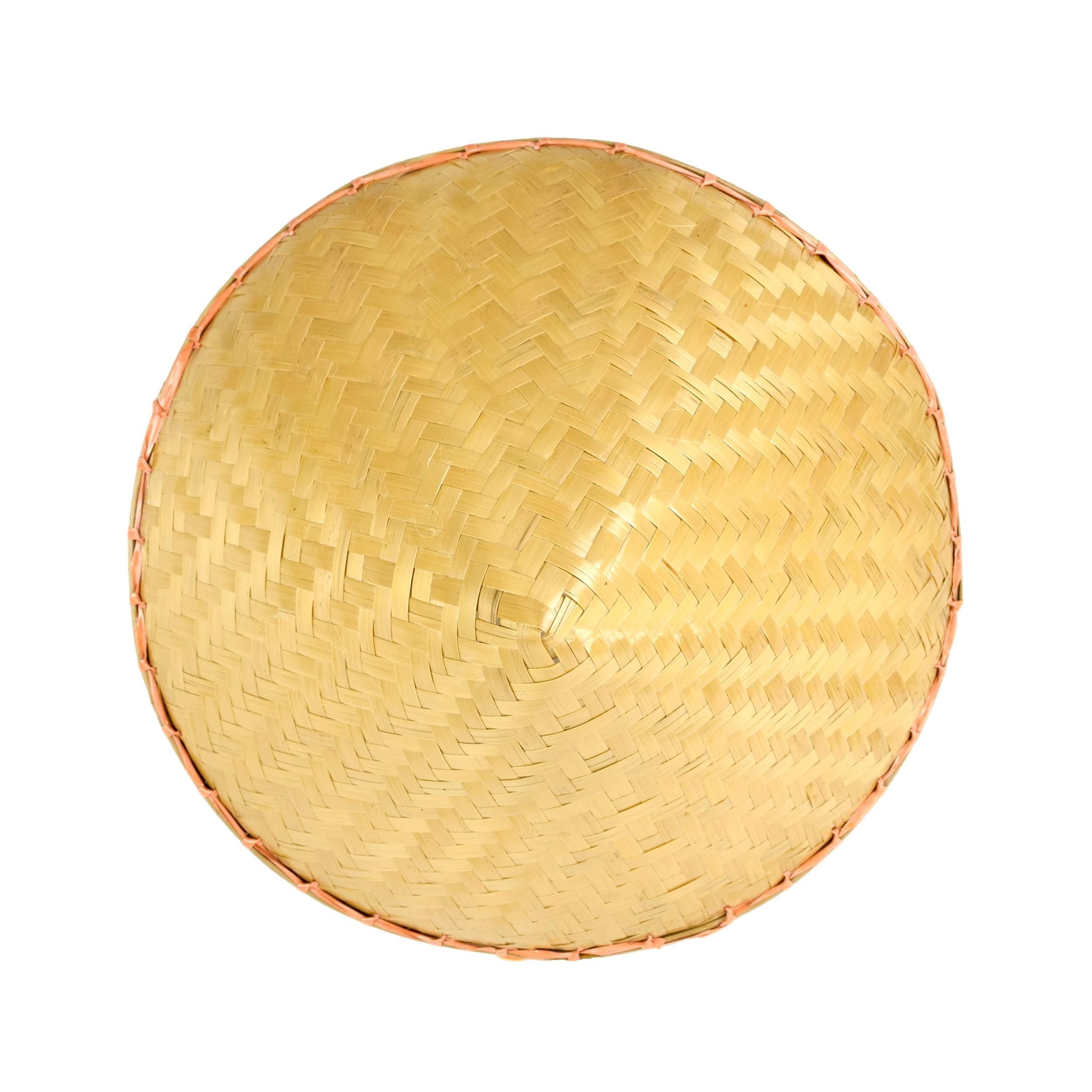 Outdoor Shaping Chinese Rice Bamboo Hat for Men, Asian Straw Sun Hats for Farmer Patty, Samurai, Helloween, Cospaly