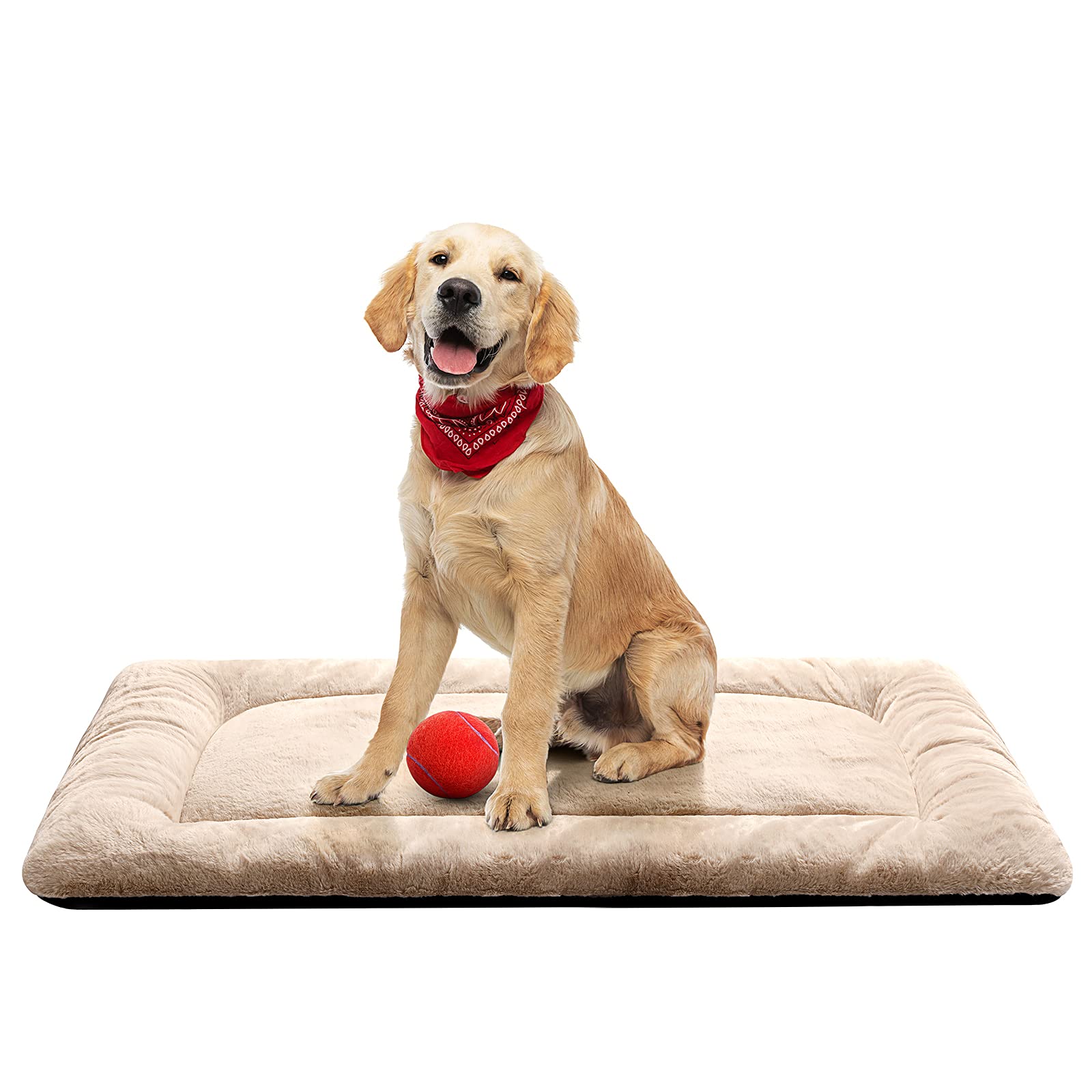 Photo 1 of Dog Beds Crate Pad for Medium/Large Dogs Ultra Soft Dog Crate Bed Washable & Anti-Slip Kennel Pad for Dogs Cozy Sleeping Mat,Cream 36inch