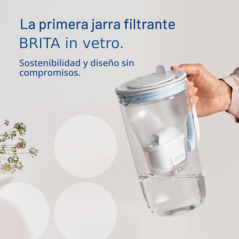 Garrafa de filtro de vidro (2,5 L) inclui 1x filtro BRITA MAXTRA PRO All-in-1 que reduz cloro, calcário, PFAS e metais - Garrafa Premium