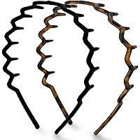 Kitsch Zig Zag Headbands for Women Non Slip – Fashion Accessories for Slicked Back Styles - Comfortable Comb Headband with Te