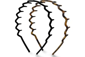 Kitsch Zig Zag Headbands for Women Non Slip – Fashion Accessories for Slicked Back Styles - Comfortable Comb Headband with Te