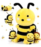 TONGSONG Cute Pillow Plush Bee St￭ Animal Stuff Honeybee Plush Pillow Honey Bee Toys Kawaii Soft Bumble Bee Pillow Hugging St￭ Bumblebee Gift For Kids Home Decor