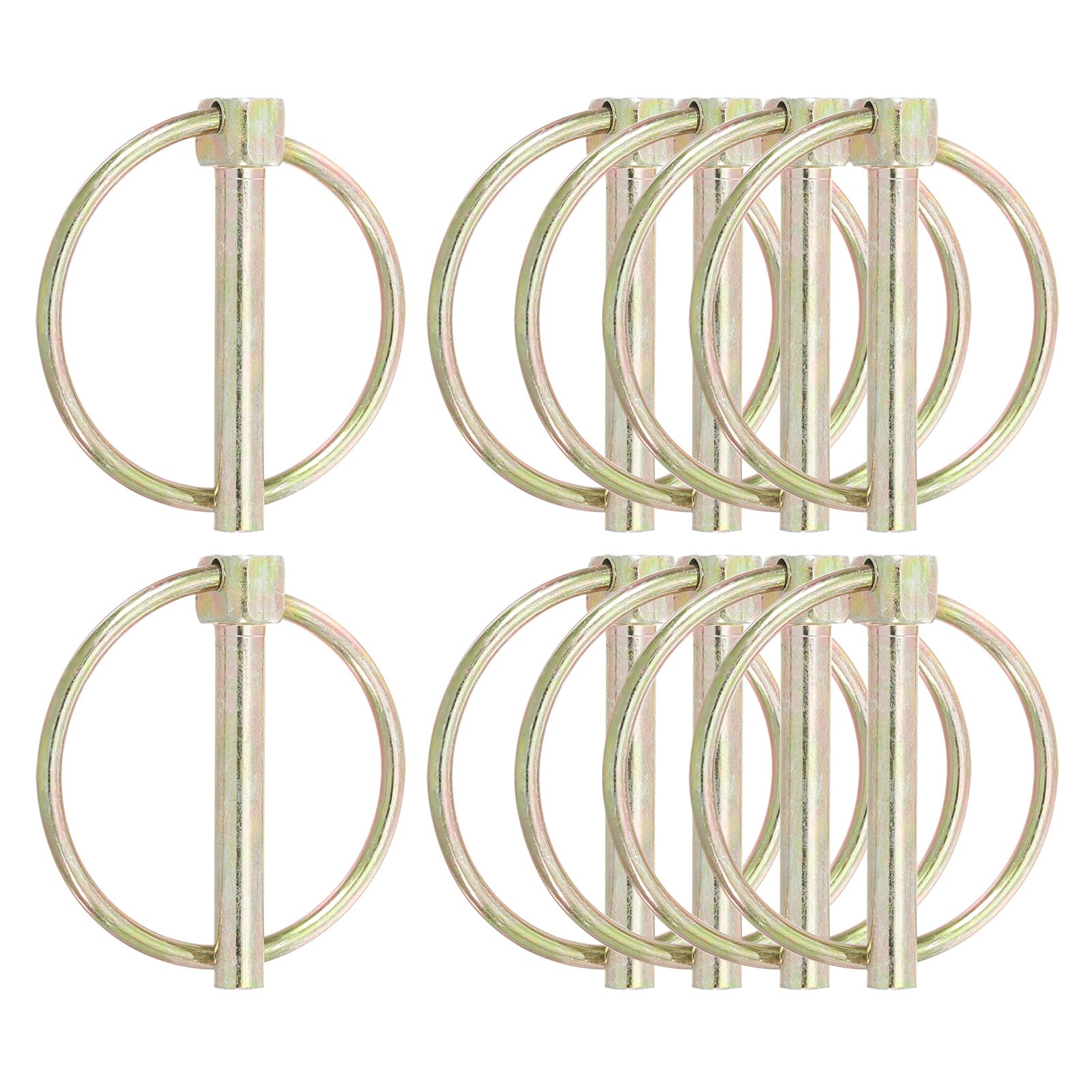 PATIKIL 3/16 x 1.57" Linch Pin, 10 Pcs Lynch Pin Assortment Kit Shaft Lock Pin Clips Hardware Pins with Ring for Farm Tractor Trailer Carriages (5x40mm)