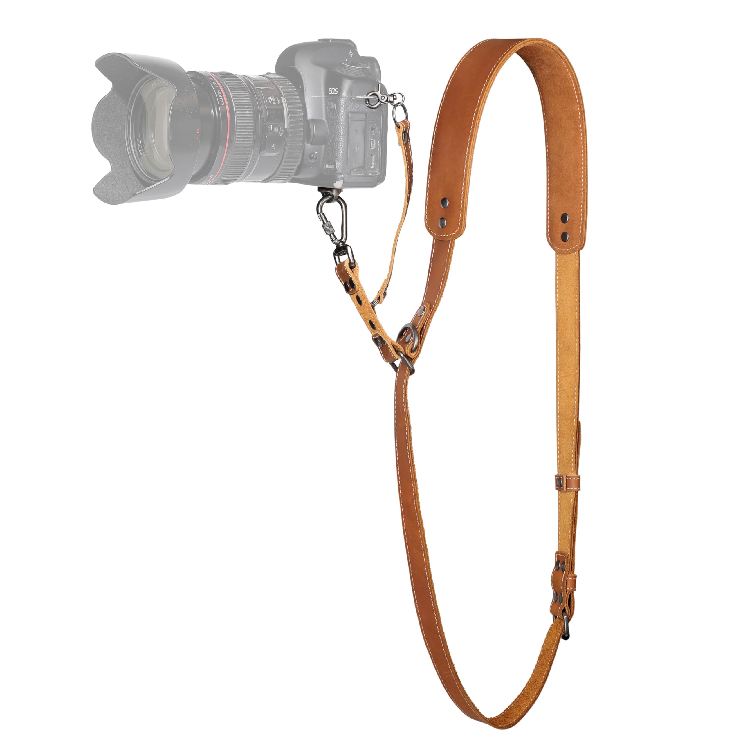 Padwa Lifestyle Tan Single Camera Harness Strap - Professional Single Full Grain Leather Camera Strap, Quick Release Gear DSLR Camera Strap for Photographers — image 1