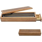 Moocervi Incense Holder Burner,Coffin Incense Storage Box Holder for Sticks, Wooden Incense-Stick Holder & Ash Catcher for Meditation/Yoga Room/Bedroom/studyroom/Office (Incense Holder with Storage)