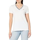 Nautica Women's Solid V-Neck Short Sleeve T-Shirt