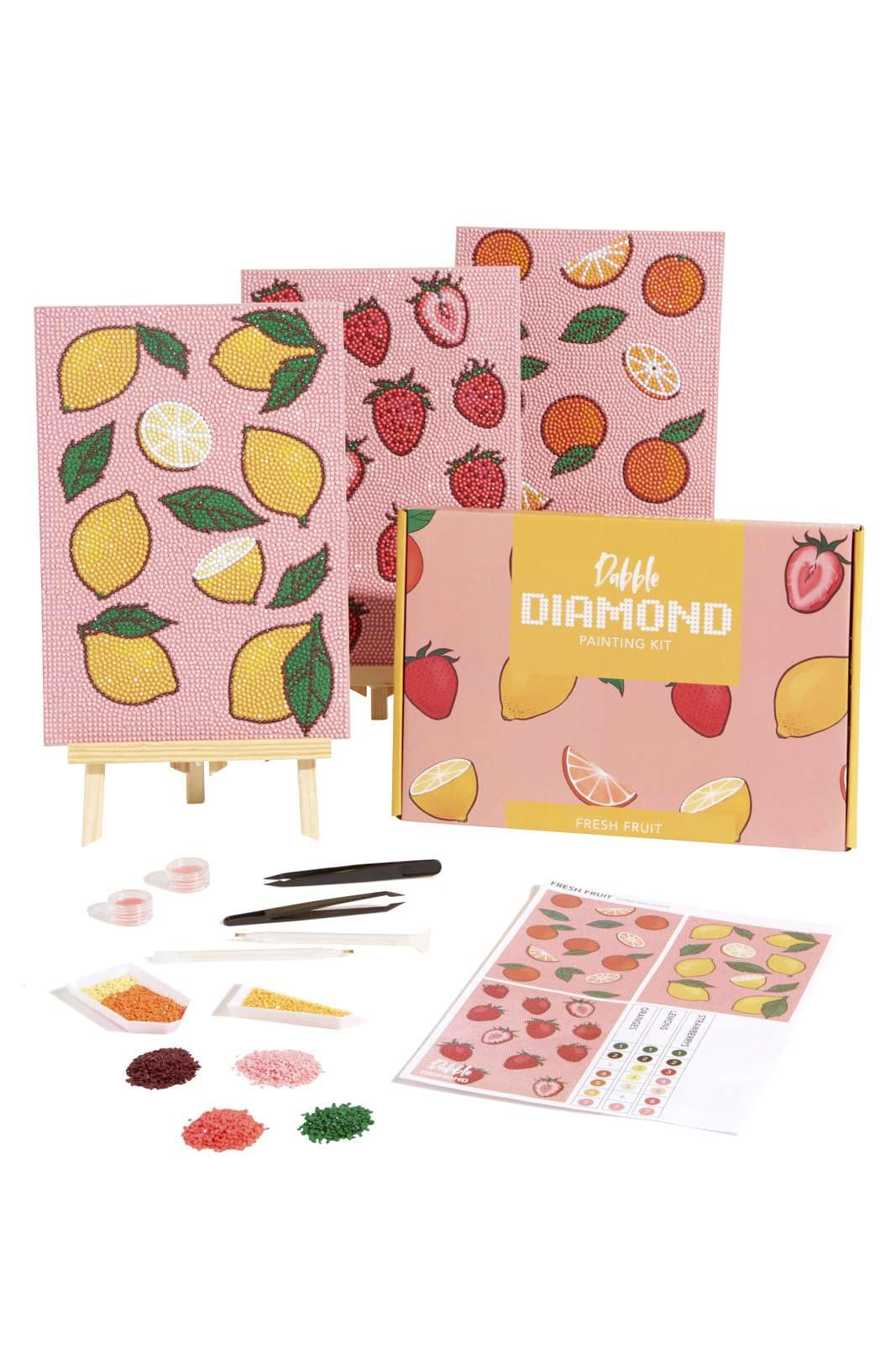 Dabble Diamond Painting Kits – Set of 3 Full Diamond Painting Kits for Adults with Canvas Frame, Crystal Diamond Art