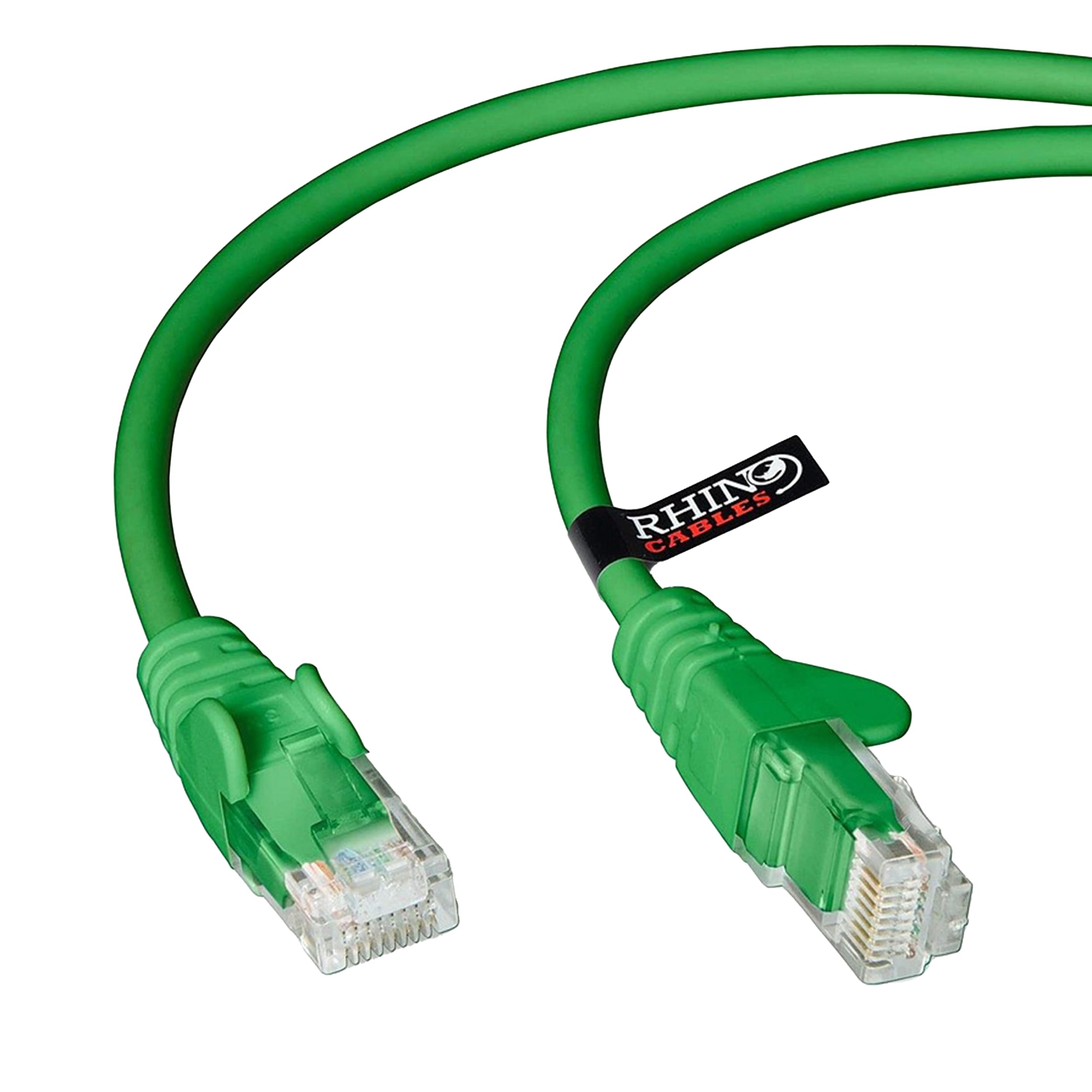 rhinocables CAT 5e High-Speed Ethernet Cable - Reliable LAN Network RJ45 Cable for Fast Internet & Data Transfer | Durable WiFi Broadband Cable for Gaming & Streaming, (10m, Green, Pack of 1)