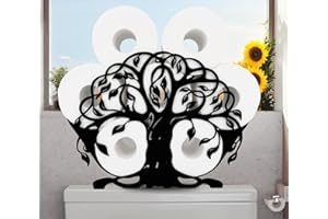 EUIROET Funny Tree of Life Black Toilet Tissue Holder,Decorative Metal Animal Paper Holders,Toilet Paper Storage for Bathrooms,FreeStanding Waterproof Metal Toilet Paper Organizer Hold Extra 8 Rolls