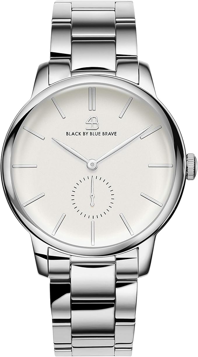 Amazon Blackbybluebrave ステンレススチール腕時計 メンズ 日本製クォーツムーブメント ゴールドメタルドレスウォッチ アナログ表示 調節可能なストラップ 3針ファッション高級腕時計 3気圧防水 42mm シルバー メンズ腕時計 腕時計 通販