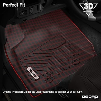 Amazon Com Oedro Floor Mats Compatible For 2018 2020 Tacoma Double Cab Automatic Only Unique Black Tpe All Weather Guard Includes 1st And 2nd Row Front Rear Full Set Liners Automotive