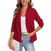 LADI TREND Blazers for Women Long Sleeve Notched Lapel Blazer Business Casual Work Office Suit Jackets with Pockets
