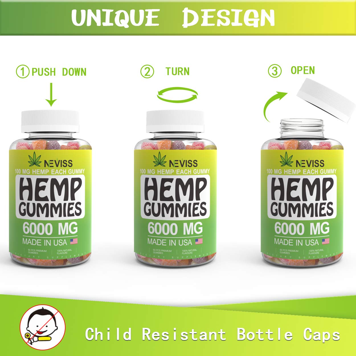 Omega 3, 6 & 9 Gummies 6000 MG - Natural Premium Herbal Extract - Omega Organic Gummies - Relaxing, Pain Relief, Stress & Anxiety Relief - Made in USA