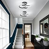 EIDISUNY Led Ceiling Light Black 30cm 26W 6000K Modern Flower Design view 5