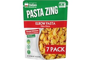 Pasta Zing Mircrowavable Elbow Pasta Pack of 7, 7.05 Ounce, | Ready To Eat in 60 Sec |100% Italian Durum Wheat | Natural Ingredients | Side Dish | Easy Dinner