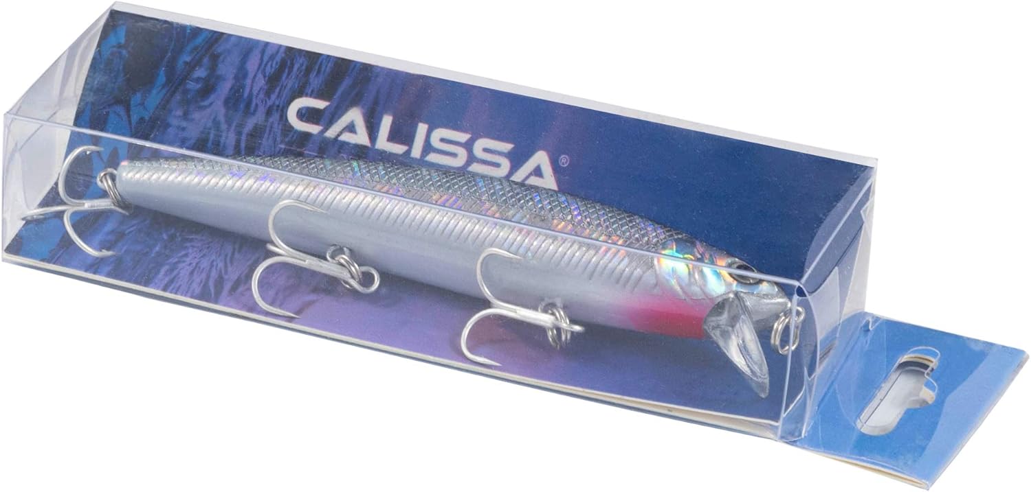 Calissa Offshore Tackle 110mm California Inshore Fishing ||| Special Jerkbait Crankbait Surf Flash Fishing Salt Pro Lure Minnow Zebra MS Metallic Sardine Glow 110 : Sports & Outdoors