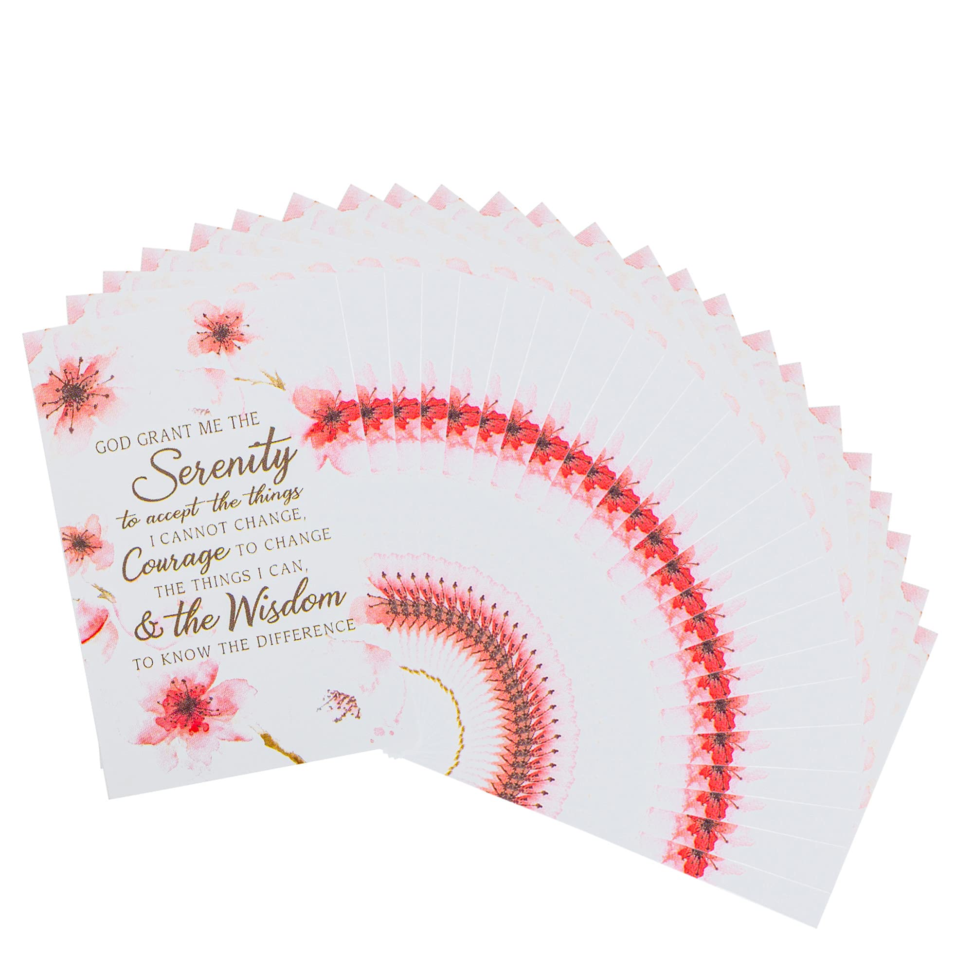 Dicksons Serenity Prayer Courage Wisdom Pink 3 x 2 Mini Cardstock Bookmarks Pack of 24