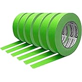 KREFINISH Painters Tape for Car - Green No Residue Automotive Masking Tape - Heat Resistant for Paint Booth, 0.7 Inches x 60 Yards, 6 Rolls