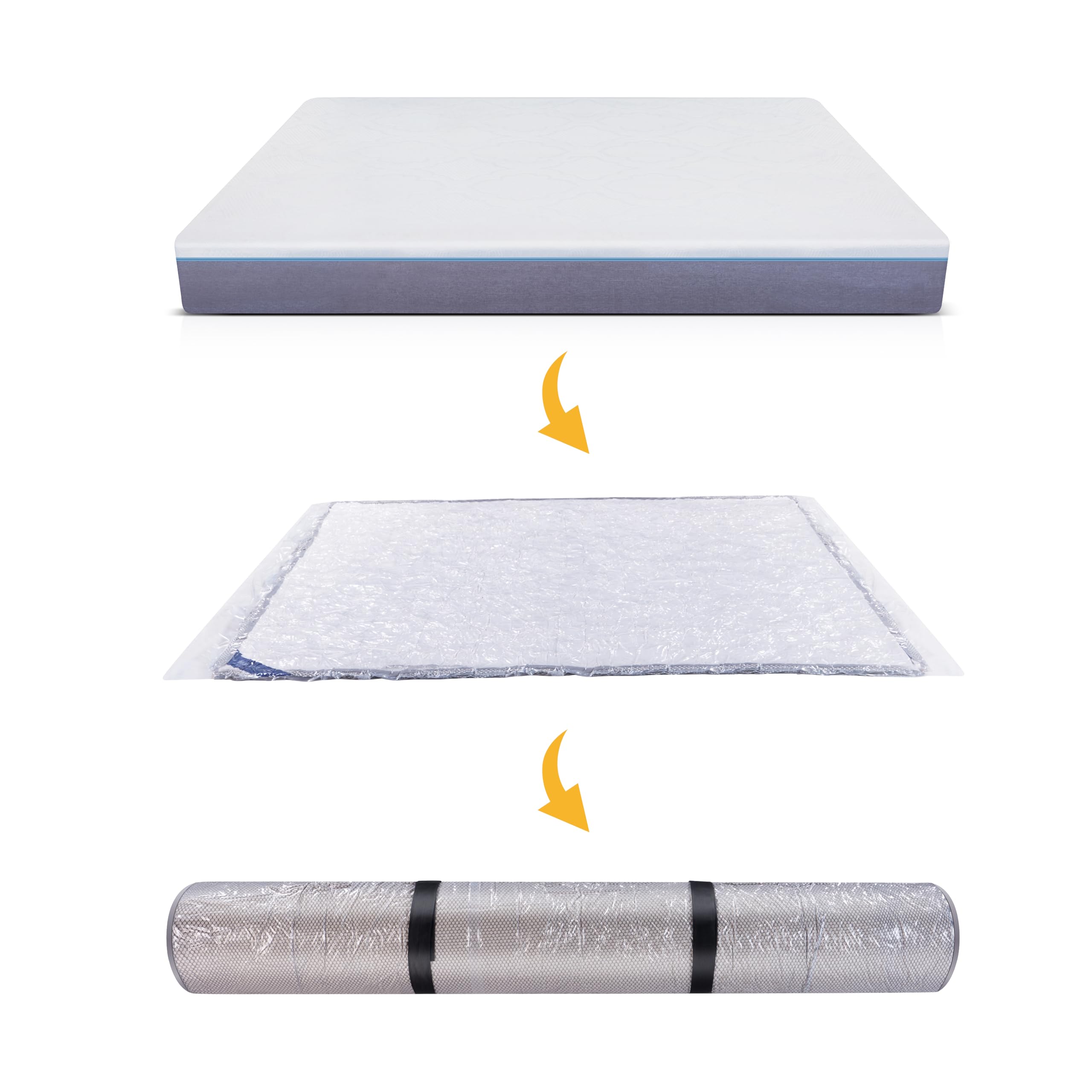 WORKKOOL Vacuum Mattress Bag for Moving, Vacuum Sealed Bags for Mattress Storage, Foam Mattress Bag with Zip (for Mattress 180 x 200 cm)