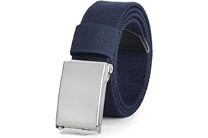 Monopa Boys Canvas Web Belts - Adjustable School Uniform Youth Belt Kids Golf Belt with Silver Flip-Top Buckle