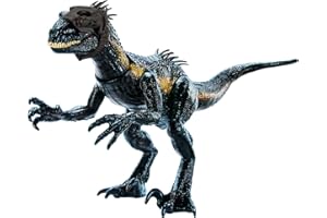 Mattel Jurassic World Dinosaur Figure Indoraptor Track N Attack with Tracking Gear & 3 Attack Features, Toy Gift with Physical & Digital Play