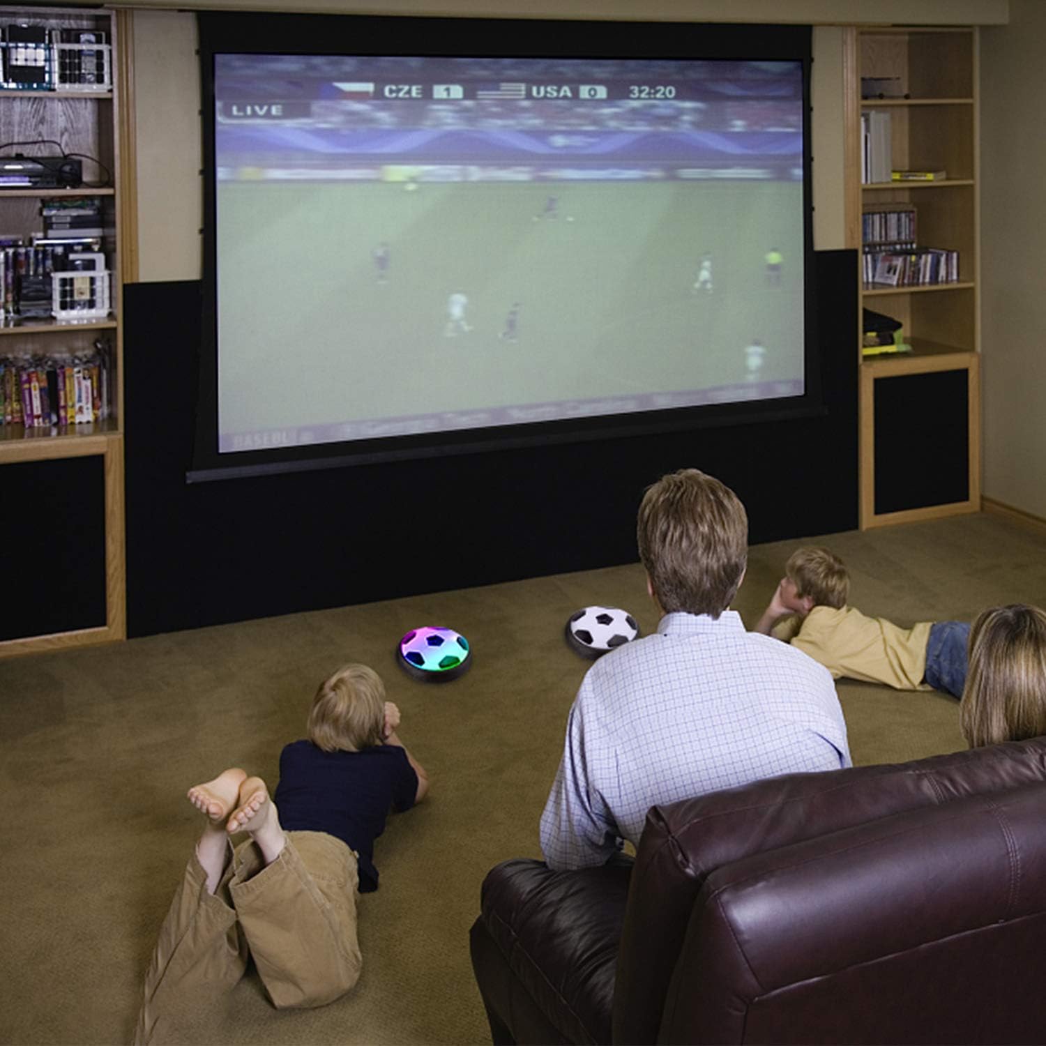 IROO Hover Soccer Toys, Air Power Ball, Kids Toys Indoor Floating with LED Lights and Upgraded Foam Bumper, Perfect for 3 4 5 6 7 8 Years Old Boy, Xmas, Birthday, Christmas, Xmas: Toys & Games