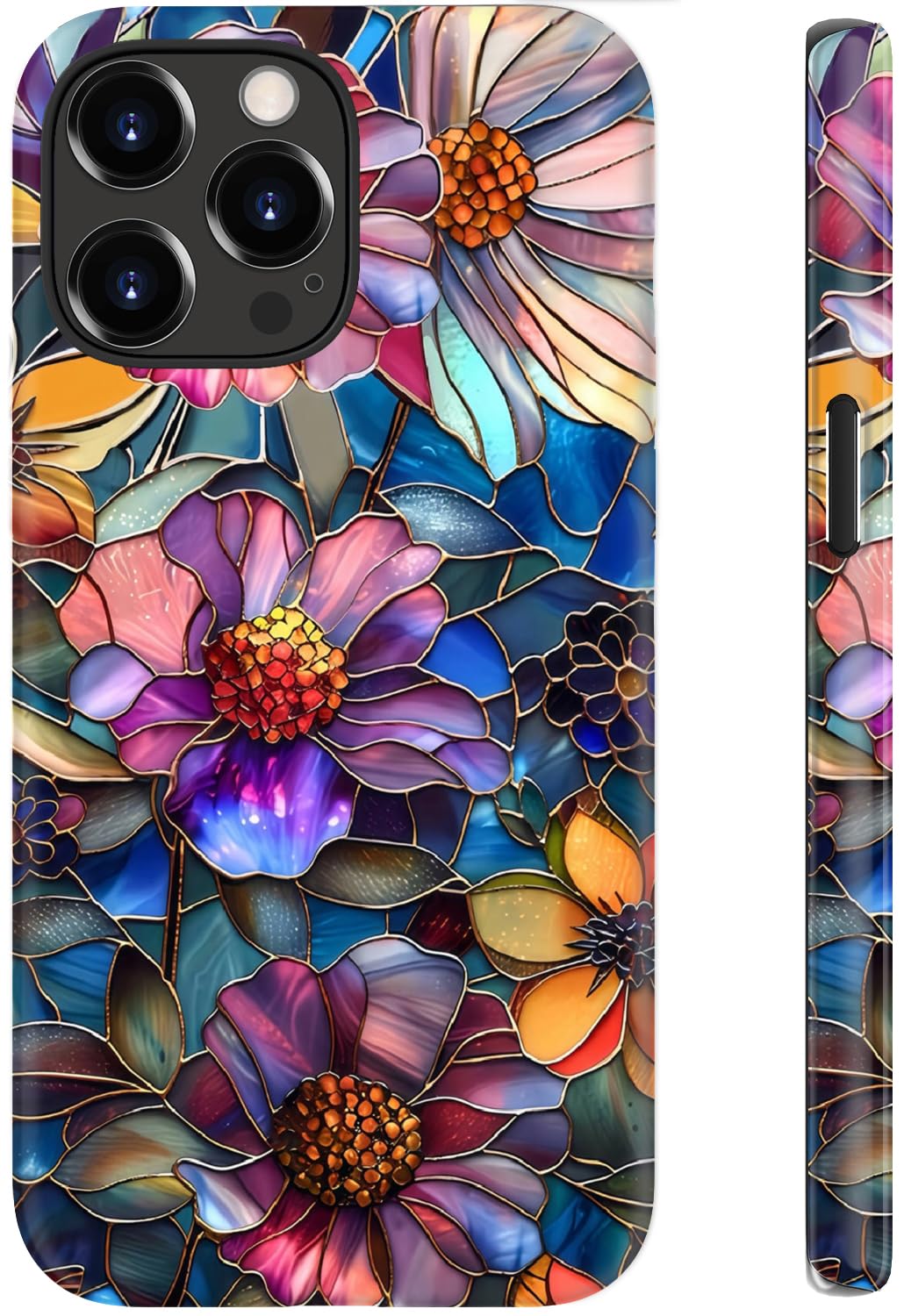 STARVIP for iPhone 13 Pro Case, Wireless Charging Compatible,Dual-Layer Protection with Cute Wildflower Design, Soft Silicone + Hard Shell, Chic Phone Cover for Women - Vibrant Defined Blossoms