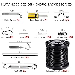 BLIKA String Light Hanging Kits, 250FT Coated