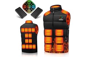 Styaznle 21 Heated Zones Heated Vest, with 40000mAH 7.4V Battery Pack Heated Vest for Men & Women, 5 in 1 Smart Controller