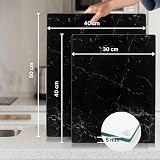 Kitchenville Glass Chopping Board 40x30 cm Black Marble Effect view 4