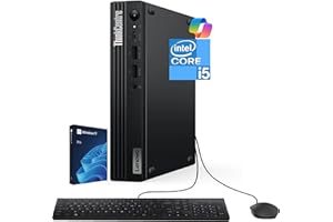 OEMGENUINE Lenovo ThinkCentre Tiny M70q G5 Intel Deca Core i5-14400T (Beats i7-13700T), 16GB DDR5, 512GB NVMe, DisplayPort, HDMI, WiFi 6E, RJ-45, Wired KB & Mouse, Win 11 Pro, 3YR Wty, Business Desktop - Black