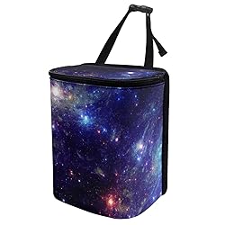 Renewold Car Trash Can with Zipper Lid, Galaxy