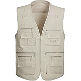 Lentta Men's Fishing Vest Summer Outdoor Lightweight Work Photo Vest 16 Pockets