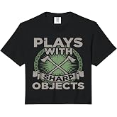 Funny Axe Throwing | Plays with Sharp Objects Ax Gift Comfort Colors Crop Top