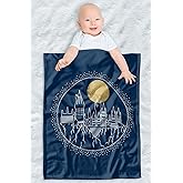 Harry Potter Lightweight Baby Blanket, 30"X40", Hogwarts Full Moon Line Art Unisex for Infants Girls & Boys