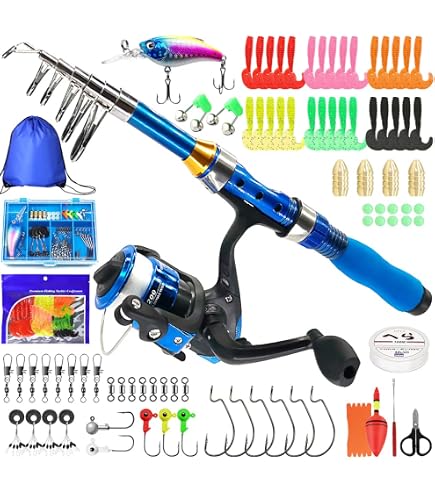 Amazon.com : Portable Mini Small Fishing Rod and Spinning Reel Combos, Compact  Telescopic 38inch Pocket Pen Fishing Pole with Line Lures Hooks for Raft,  River, Lake, Ice Fishing and So On (Black) :